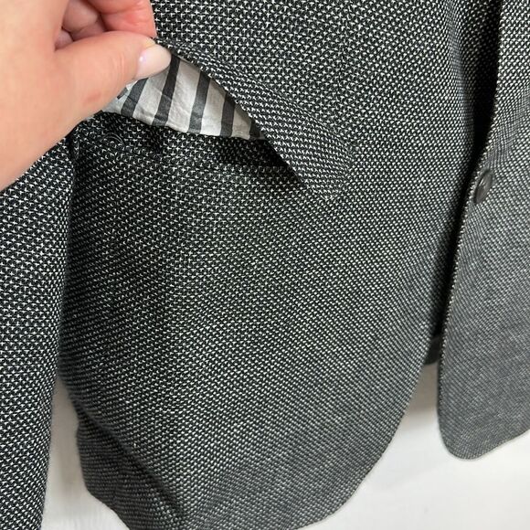 Hugo Boss Slim-Fit Blazer Jacket In Micro-Patterned Wool And Linen Size 44R - Picture 4 of 15
